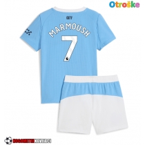 Otroške Nogometnih dresov Manchester City Omar Marmoush #7 Domači 2025-26 Kratki rokavi (+ hlače)